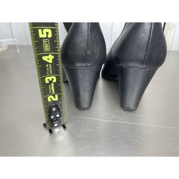 Lucky Brand Pointed Cowboy Western Leather Pull On Ankle Booties Black Size 8.5 - Picture 4 of 5